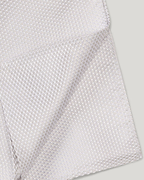 Silk Textured Two-Tone Pocket Square, Stone, hi-res